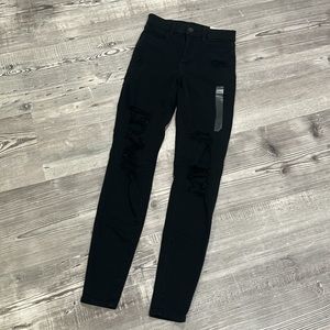 AE Womens Curvy Hi-Rise Destroyed Jeans Size 2 Long